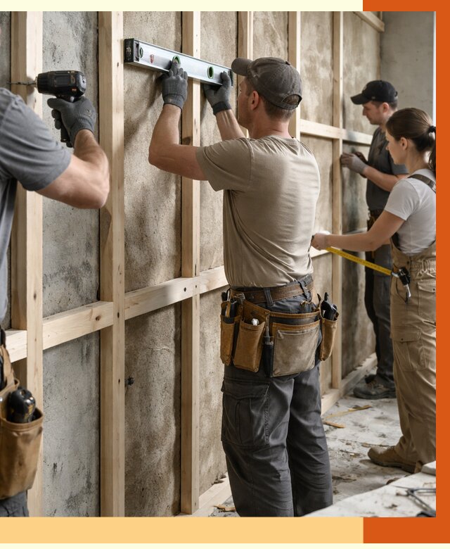 Монтаж обрешетки под утепление в Кореновске от 1192 руб/м² | Заказать у ТепломастерКнв