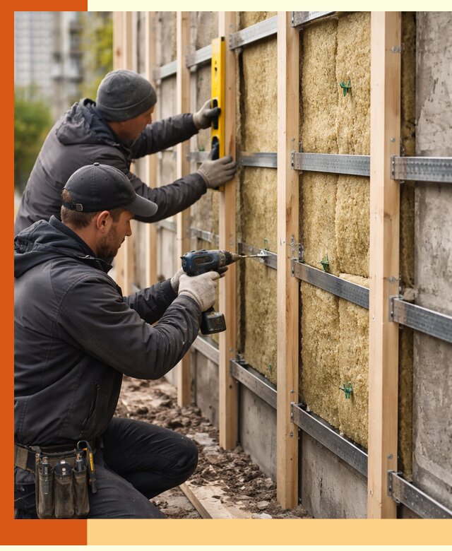 Монтаж обрешетки под утепление зданий и квартир в Кореновске